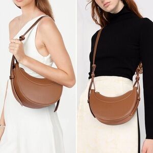 Cognac Half Moon Bag